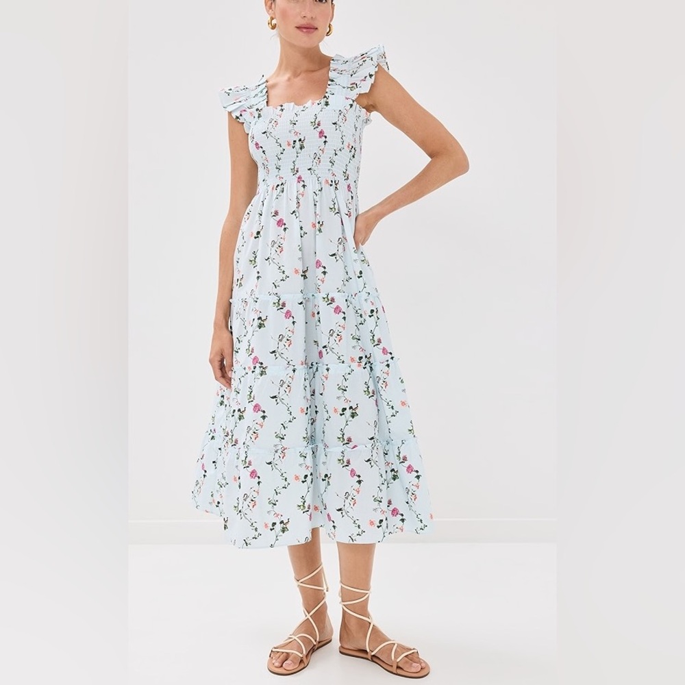 Hill House Ellie Nap Dress - Pond Floral Poplin